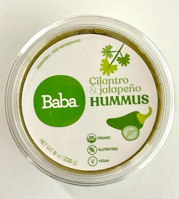 Baba Small Batch Organic Cilantro & Jalapeño Hummus (8 oz)