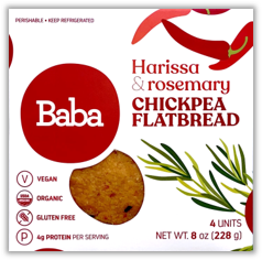 Organic Harissa Rosemary Chickpea Flatbread